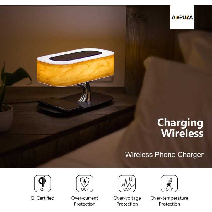 Lampe de Chevet Masdio : Haut-Parleur Bluetooth, Charge Sans Fil, Lumière Ambiante Parfaite Lampe de Chevet Masdio : Haut-Parleur Bluetooth, Charge Sans Fil, Lumière Ambiante Parfaite