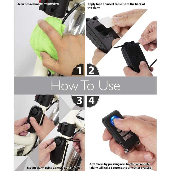 Fosmon Bike Alarm: 113dB Anti-Theft Security with Remote - Protect Your Ride! Fosmon Bike Alarm: 113dB Anti-Theft Security with Remote - Protect Your Ride!