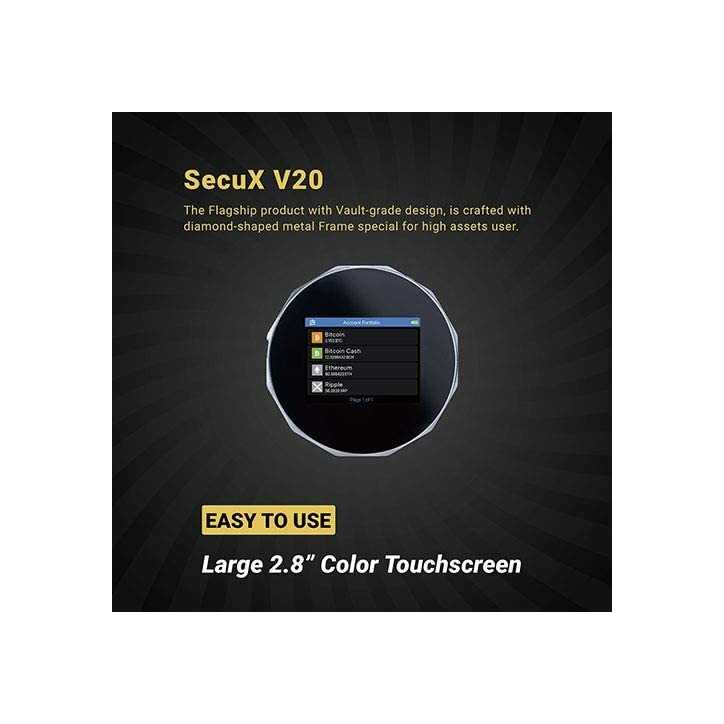 SecuX V20: Portefeuille Crypto Hardware Sécurisé - Protection Ultime pour vos Actifs Numériques SecuX V20: Portefeuille Crypto Hardware Sécurisé - Protection Ultime pour vos Actifs Numériques