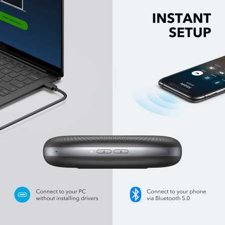 Anker PowerConf: Crystal Clear Bluetooth Speakerphone for Home & Office - Zoom Certified