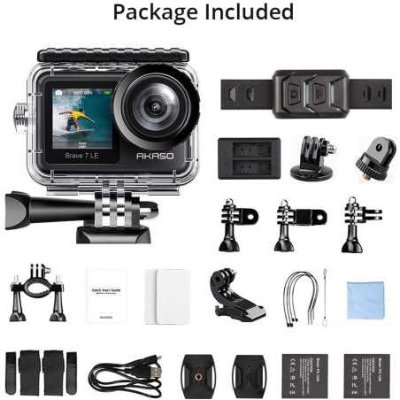 AKASO Brave 7 LE : Caméra dAction 4K Étanche avec Double Écran - Capturez Chaque Aventure !