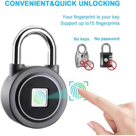 Cadenas Intelligent MEGAFEIS: Sécurité Biométrique Bluetooth - Votre tranquillité desprit à portée de main!
