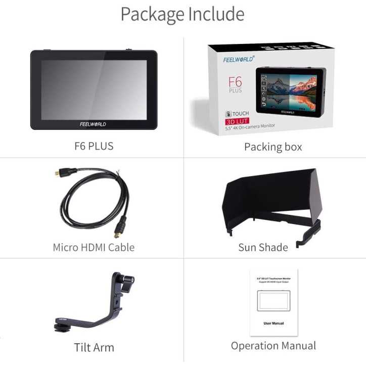 FEELWORLD F6 Plus: 5.5 Touch Screen Camera Monitor with 4K Support