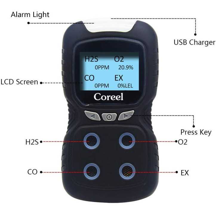 Coreel Portable 4-Gas Detector: Your Personal Safety Guardian with Real-Time Alerts Coreel Portable 4-Gas Detector: Your Personal Safety Guardian with Real-Time Alerts