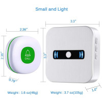 DAYTECH Caregiver Pager: Wireless Emergency Alert System for Elderly & Home Care - 3 Buttons, 2 Receivers