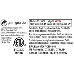 GermGuardian GG1100W Elite, eliminate germs