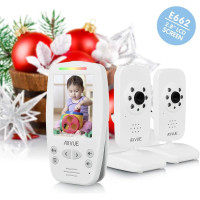 AXVUE E662: Expandable Baby Monitor with 2-Way Audio, Night Vision & Temperature Alerts