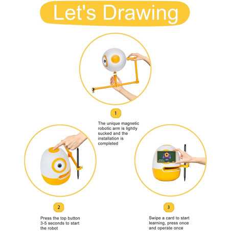WEDRAW Robot Éducatif: Dessin, Maths et Écriture Facile pour Enfants (3-6 ans)!