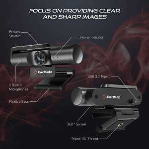 AVerMedia CAM 513: 4K UHD Webcam for Pro Streaming & Video Conferencing
