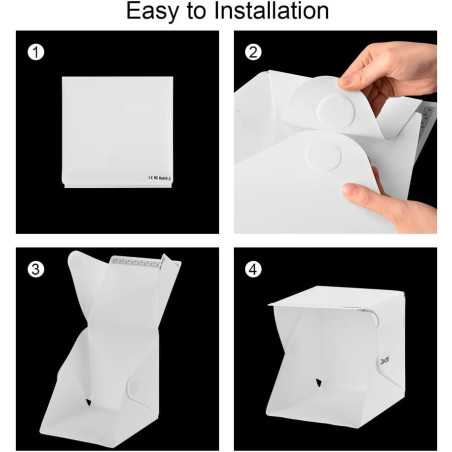 Zecti Portable Photo Studio Kit: LED Light Box with 4 Backdrops - Perfect for Product Photography!