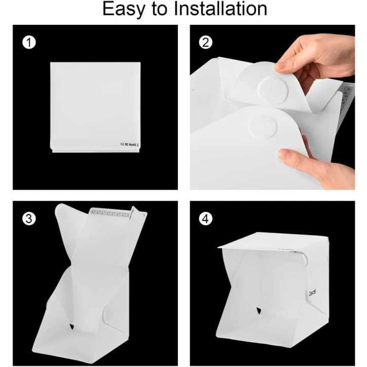 Zecti Portable Photo Studio Kit: LED Light Box with 4 Backdrops - Perfect for Product Photography! Zecti Portable Photo Studio Kit: LED Light Box with 4 Backdrops - Perfect for Product Photography!