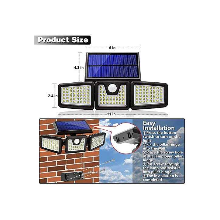 AmeriTop 800LM Solar Security Lights: 270° Wide-Angle Motion Sensor - Protect Your Home!
