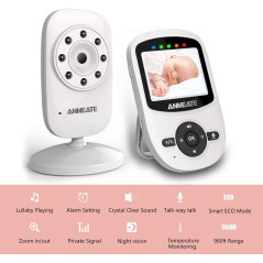 ANMEATE Baby Monitor: Wireless, Night Vision, Two-Way Audio & Temperature Alerts - Peace of Mind for Parents!