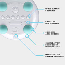 LittleHippo Mella Ready to Rise Entraîneur pour enfants, Réveil, Veilleuse Sleep Sounds Machine (Bleu arctique), Standard