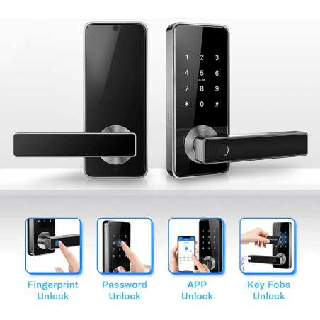 Tiffane 5-in-1 Smart Lock: Keyless Entry with Fingerprint, Keypad & App Control - Secure Your Home Now!