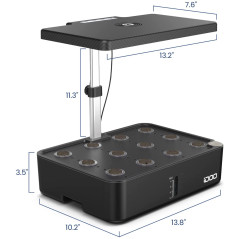 iDOO 12Pods Hydroponics Growing System, Indoor Garden with LED Grow Light, Plants Germination Kit, Built-in Fan, Automatic