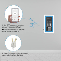 WeHere Key Lock Box use Bluetooth/One-Time Password/Fixed Code Unlock, Electronic Lock Box for House Key, Wall Mount Hide a Key