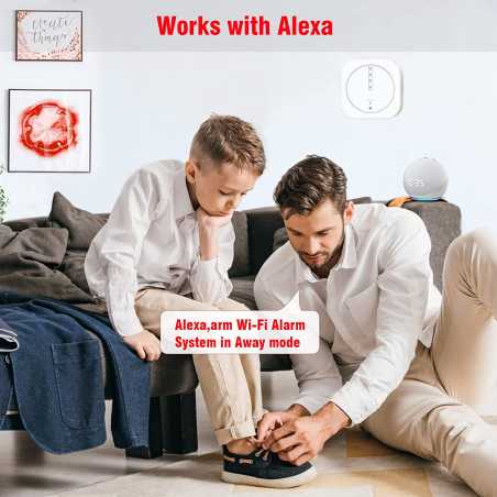 YISEELE Home Security System: 9-Piece WiFi Alarm Kit - App Control, Alexa Ready