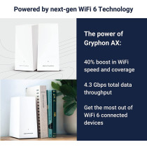 Gryphon AX Advanced Security and Parental Control Tri-Band Mesh WiFi 6 System, 3000 sqft Coverage per Mesh Router WiFi 6,