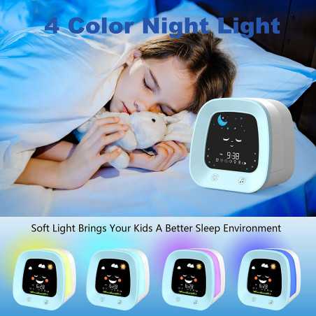 Kids Sleep Trainer Alarm Clock: Wake Up Light, Sound Machine & Nap Timer - Perfect Gift!