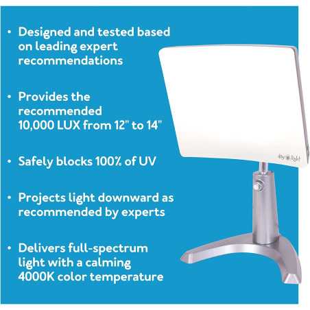 Lampe de luminothérapie Carex Day-Light Classic Plus : Boostez votre humeur et énergie (10 000 Lux, sans UV)