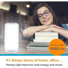 Relaxier - Light Therapy Lamp, Happy Light, 10,000 LUX UV-Free 360-degrees Sunlight Lamp, Sun Light, Fight Off Winter Blues,