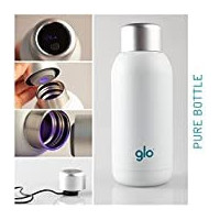 Glo UV-C Self-Cleaning Water Bottle: Pure Water Anywhere! Stainless Steel, Keeps Water Cold 24h