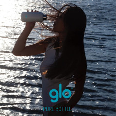 Glo - Water Purifying Bottle | Eliminates Bad Odor and Taste Without Cleaning | Stainless Steel BPA Free 400ml | Keeps Water Hot