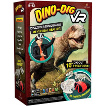 Abacus Brands Dino Dig VR - Virtual Reality Kids Science Kit, Book and Interactive STEM Learning Activity Set