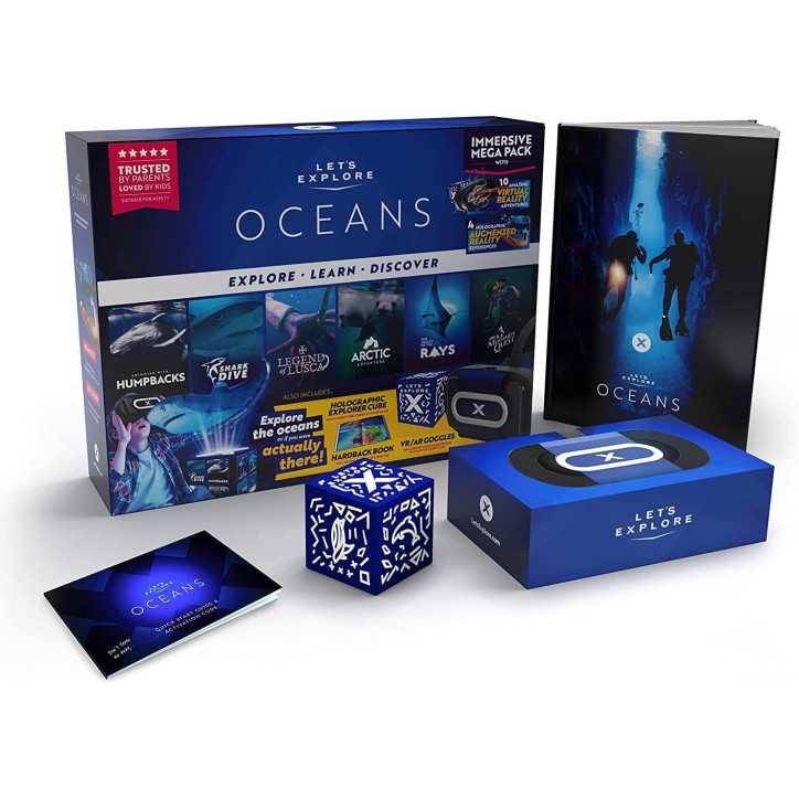Lets Explore Wildlife VR Headset for Kids: 16 Immersive Adventures & Holographic Cube!