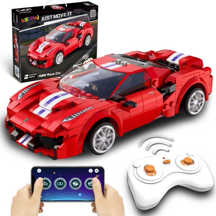 WISEPLAY: Jeu de Construction STEM 2-en-1 - Voiture de Course Télécommandée à Assembler! WISEPLAY: Jeu de Construction STEM 2-en-1 - Voiture de Course Télécommandée à Assembler!