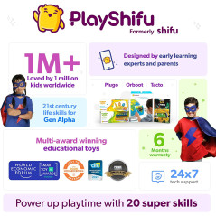 Plugo STEM Pack by PlayShifu - Count, Letters & Link (3in1) | Math, Words, Magnetic Blocks, Puzzles | 4-10 Years STEM Toys |