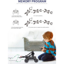 VANLINNY Smart Robot Arm Kit,2-in 1 Science Kits with 4-DOF Robotic Car,Electronic Programming DIY Toy for Kids Ages 8+,Promotes