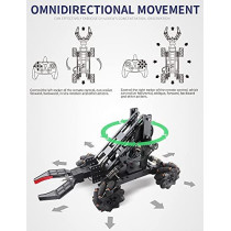 VANLINNY Smart Robot Arm Kit,2-in 1 Science Kits with 4-DOF Robotic Car,Electronic Programming DIY Toy for Kids Ages 8+,Promotes