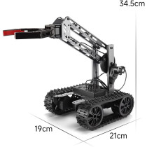 VANLINNY Smart Robot Arm Kit,2-in 1 Science Kits with 4-DOF Robotic Car,Electronic Programming DIY Toy for Kids Ages 8+,Promotes