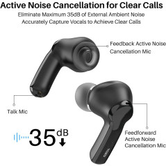 TOZO NC2 Hybrid Active Noise Cancelling Wireless Earbuds, in-Ear Detection Headphones, IPX6 Waterproof Bluetooth 5.2 Stereo