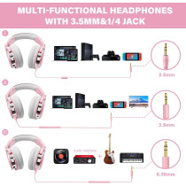 OneOdio Wired Over Ear Headphones Studio Monitor & Mixing DJ Stereo Headsets with 50mm Neodymium Drivers and 1/4 to 3.5mm Audio
