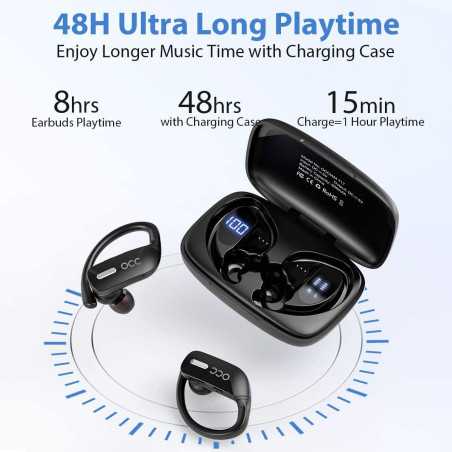 Écouteurs Bluetooth Sportifs T17 Occiam : Basses Profondes, 40H dAutonomie & Étanches IPX5
