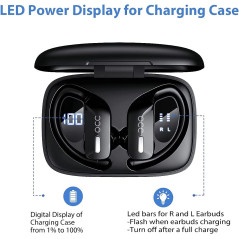 Wireless Earbuds occiam Bluetoth Headphones 48H Play Back Earphones in Ear Waterproof with Microphone LED Display for Sports