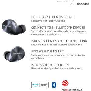 Technics EAH-AZ60: Noise Cancelling Bluetooth Earbuds - Immersive Sound & Crystal-Clear Calls