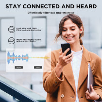 1MORE ComfoBuds Mini Hybrid Active Noise Cancelling Earbuds, in-Ear Headphones with Stereo Sound, Bluetooth 5.2 Headset with 4