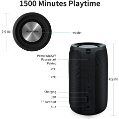 Bluetooth Speaker,MusiBaby Speakers,Outdoor, Portable,Waterproof,Wireless Speaker,Dual Pairing, Bluetooth 5.0,Loud
