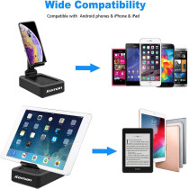 Cell Phone Stand with Wireless Bluetooth Speaker and Anti-Slip Base HD Surround Sound Perfect for Home and Outdoors with