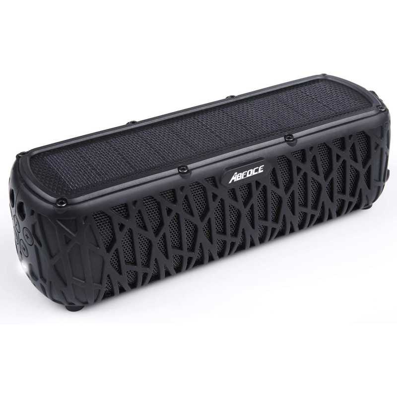 ABFOCE Solar Bluetooth Speaker Portable Outdoor Bluetooth IPX6 Waterproof Speaker with 5000mAh Power Bank,60 Hours Play Time