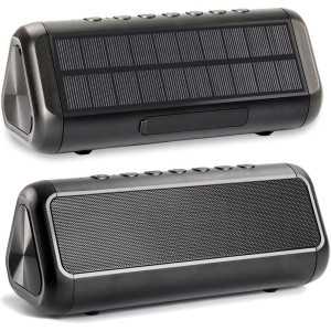 Friengood Solar Bluetooth Speaker 12W,IPX6 Waterproof Portable Wireless Speaker,50+ Hours Playtime Subwoofer,Bluetooth 4.2