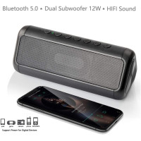 Friengood Solar Bluetooth Speaker: 50H Playtime, Waterproof, Power Bank!