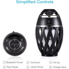 DIKAOU Led Flame Speaker, Torch Atmosphere Bluetooth Speakers&Outdoor Portable Stereo Speaker with HD Audio and Enhanced