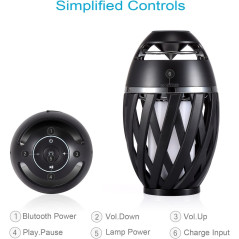 DIKAOU Led Flame Speaker, Torch Atmosphere Bluetooth Speakers&Outdoor Portable Stereo Speaker with HD Audio and Enhanced