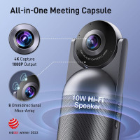 eMeet ConferEye 360° 4K Conference Camera: Auto Tracking, Noise Cancelling - Crystal Clear Meetings!