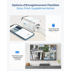 Reolink 4K Caméra de Surveillance Extérieure PoE avec Zoom Optique 5X, Vision Nocturne en Couleur, Audio Bidirectionnel,